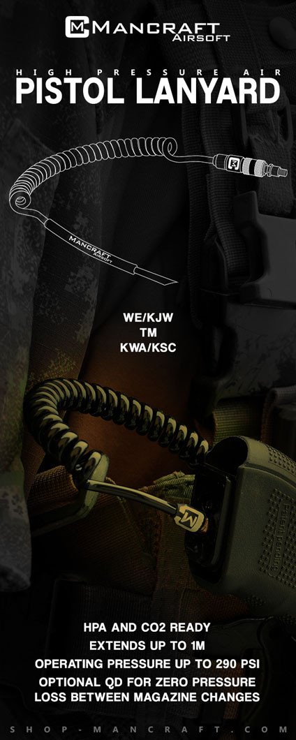 MANCRAFT HPA Twisted Hose with MICRO QD Adapter for WE / KJW GBB - Black