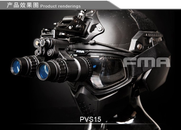 FMA Update Version NVG PVS-15 Dummy Replica, without Illumination - Black
