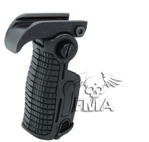 FMA Adjustable Folding Grip FGGK-S on RIS Rail - Black