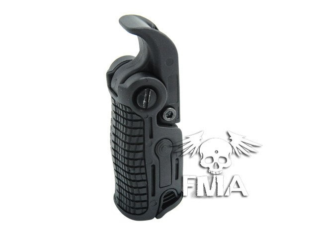 FMA Adjustable Folding Grip FGGK-S on RIS Rail - Black
