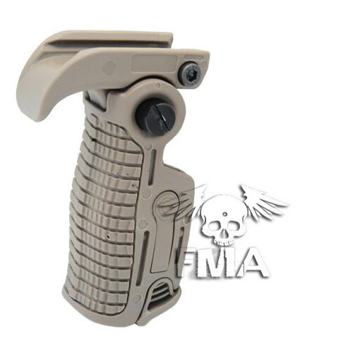 FMA Adjustable Folding Grip FGGK-S on RIS Rail - Tan
