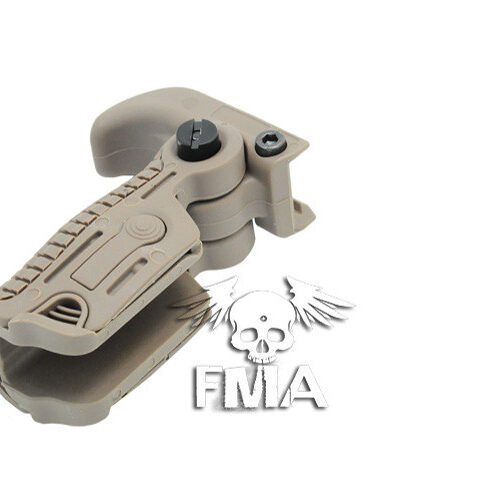 FMA Adjustable Folding Grip FGGK-S on RIS Rail - Tan