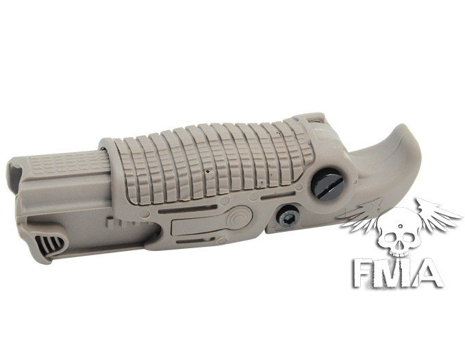 FMA Adjustable Folding Grip FGGK-S on RIS Rail - Tan