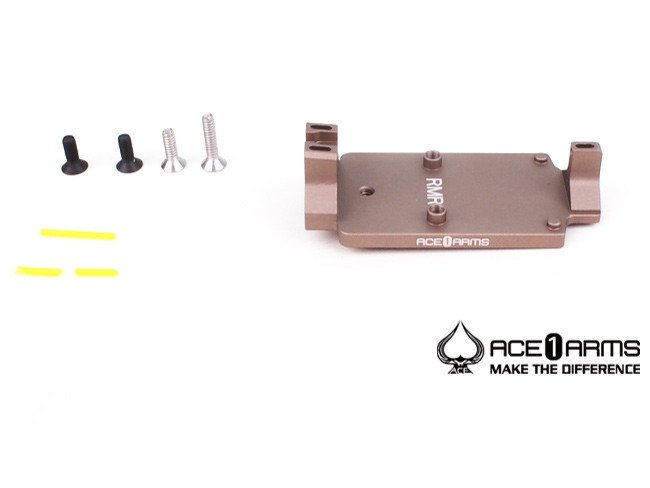 ACE 1 ARMS Fiber Back Up Sight Base for Marui / WE M1911 Gas BlowBack Pistol ( Dark Earth )