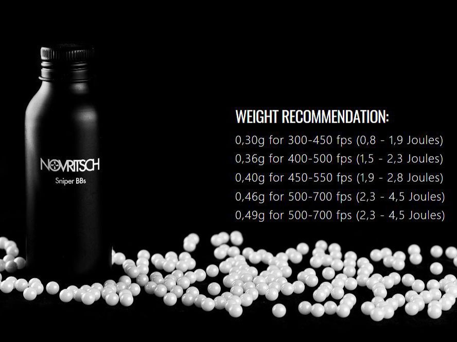 Novritsch SNIPER BBs Premium BIO Pellets 0.40g, 530 BBs - White
