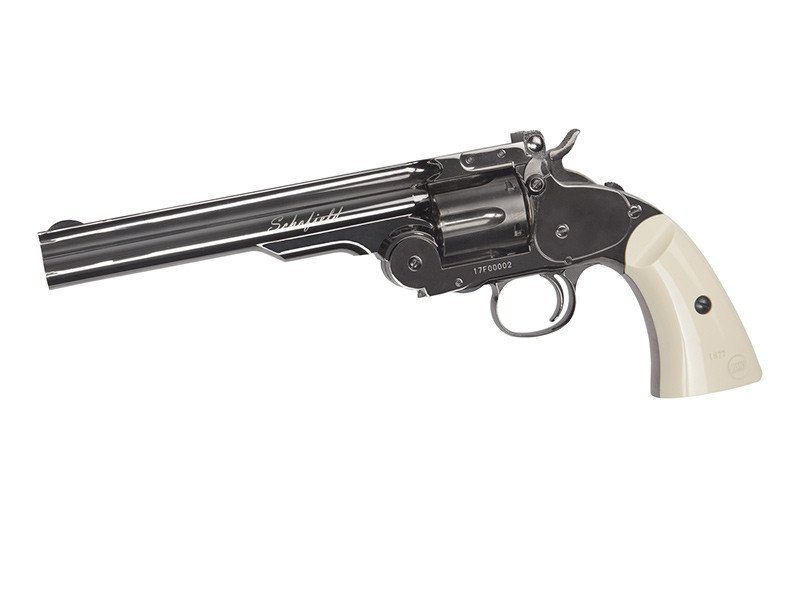 ASG Schofield 6" Gas Revolver, 4,5mm Steel BBs - Silver / Ivory