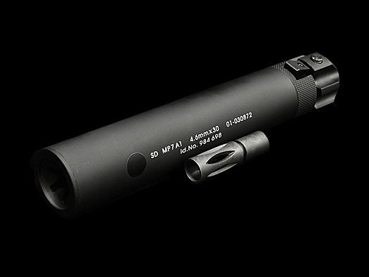 Angry Gun QD Silencer for TM MP7 A1 GBB with Tracer unit, 12 plus  mm (CW) - Black