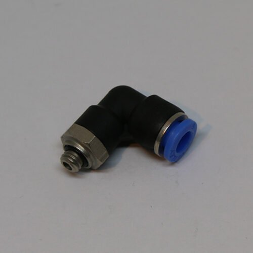 EPeS push-in coupling for 6mm hose - right angle (external thread M6)