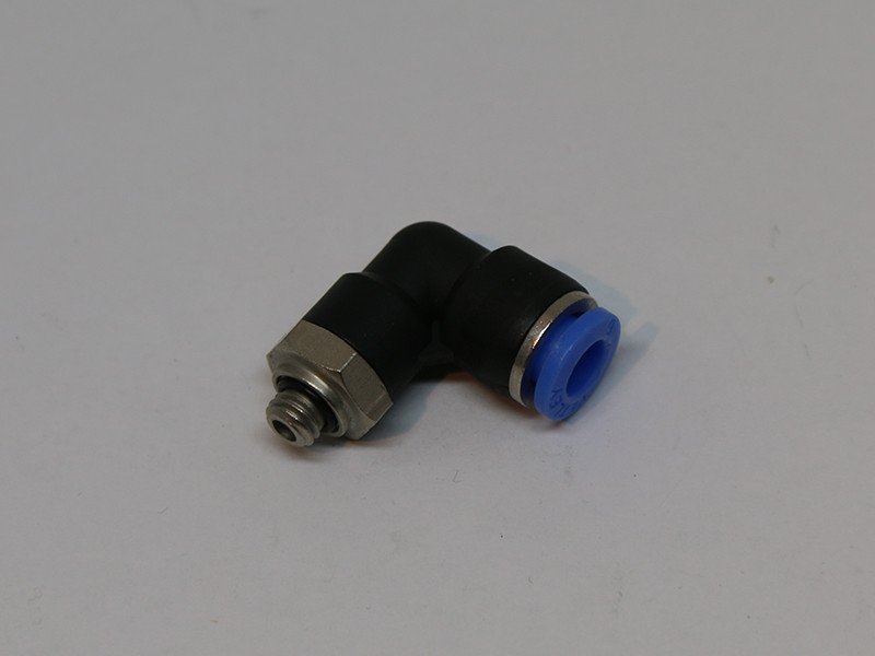 EPeS push-in coupling for 6mm hose - right angle (external thread M6)