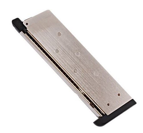 WE Gas Magazine for WE M1911 GBB, 15 BBs, M.E.U. Type - Silver