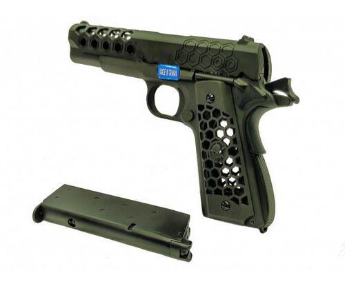 WE GBB Pistol M1911 HEX CUT Gen2 - Black