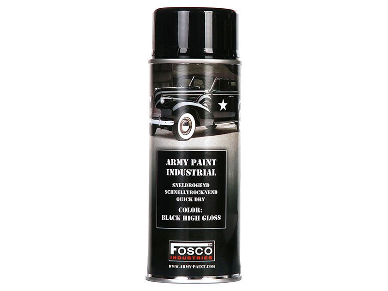 ARMY camouflage paint spray 400 ml BLACK HIGH GLOSS