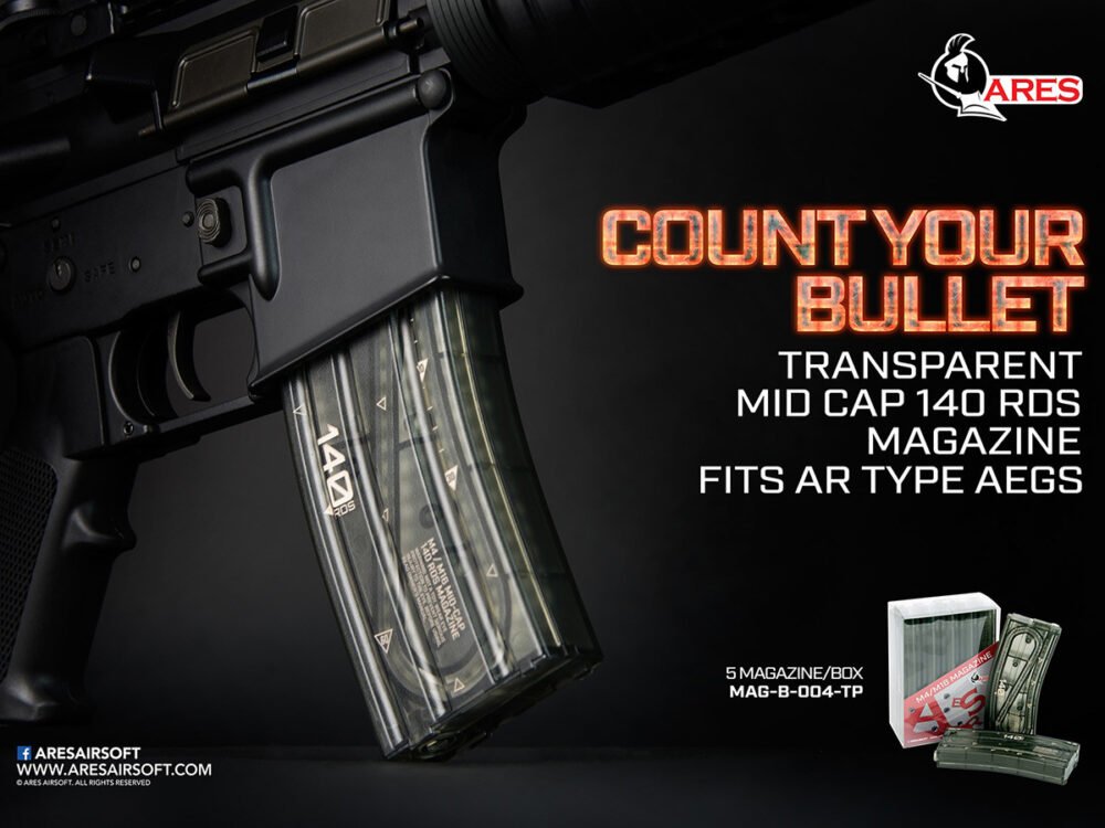 M4 140Rds Magazine For AEG (1PC) - Transparent