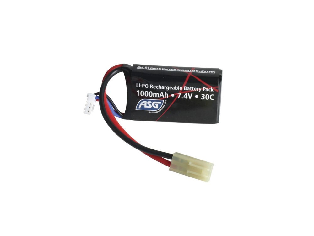 ASG Li-Pol Battery 7,4V 1000mAh, 30C, Tamiya - PEQ (mini block)