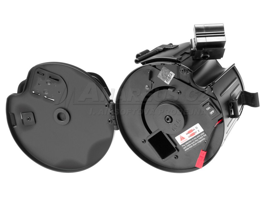 G a G Electric Drum Magazine for MG42, 1700 BBs - Black