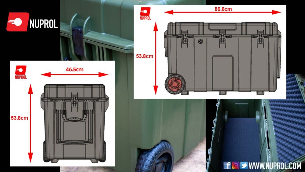 NUPROL Kit Box Hard Case, 86.6 x 46.5 x 53.8 cm - Black