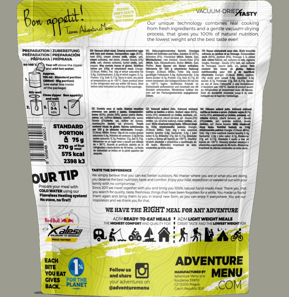 Lightweight Creamy scrambled eggs with ham and cheese 400g