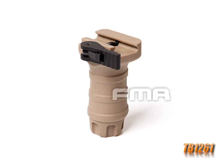 FMA Short Vertical STUBBY Grip with QD RIS Rail Mount - Tan