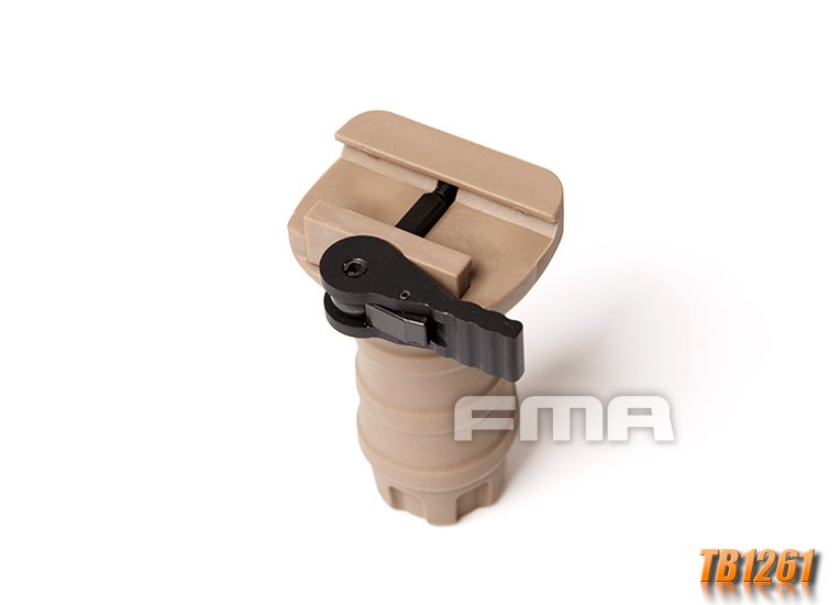 FMA Short Vertical STUBBY Grip with QD RIS Rail Mount - Tan