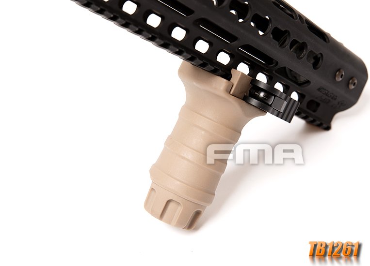 FMA Short Vertical STUBBY Grip with QD RIS Rail Mount - Tan