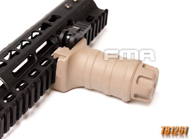 FMA Short Vertical STUBBY Grip with QD RIS Rail Mount - Tan