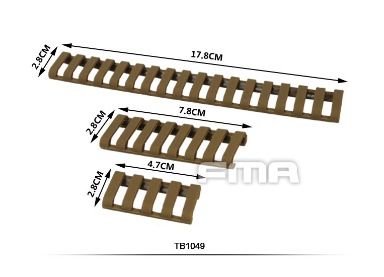 FMA Rubber Ladder Z70 RIS Rail Cover, 6 Pieces - Pink