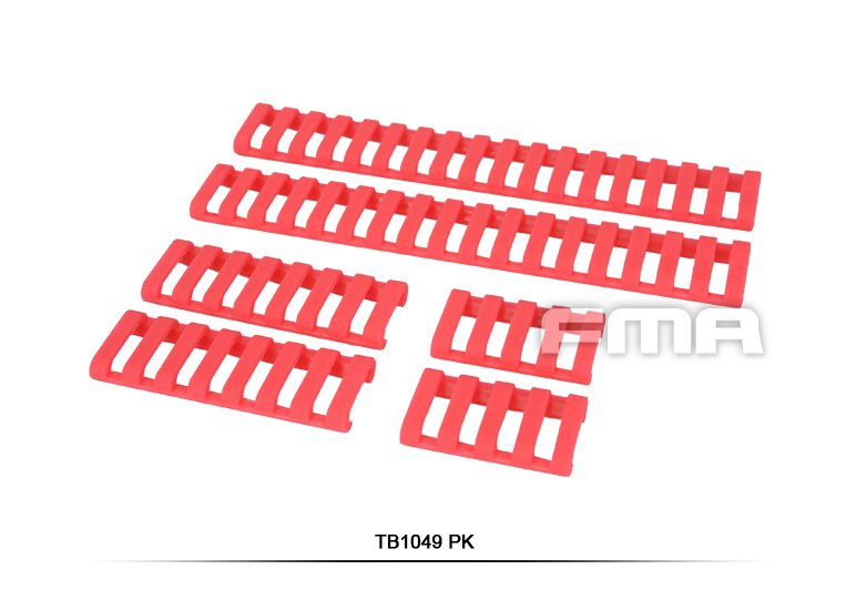 FMA Rubber Ladder Z70 RIS Rail Cover, 6 Pieces - Pink