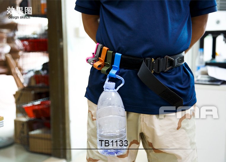 FMA ABS Universal Hook / Hanger for MOLLE and Belt, 3 pcs - Black