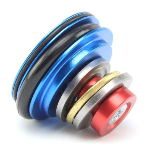 Washer, screw and thrust bearing for piston heads