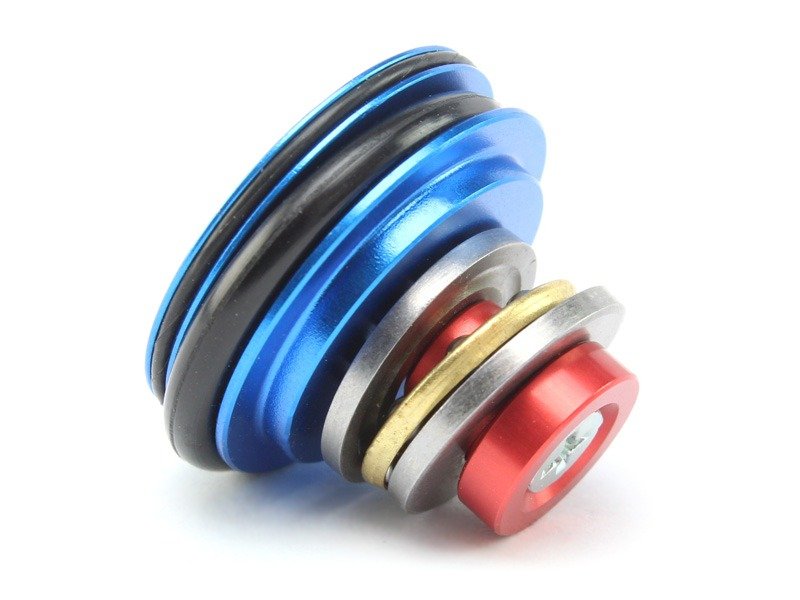 Washer, screw and thrust bearing for piston heads