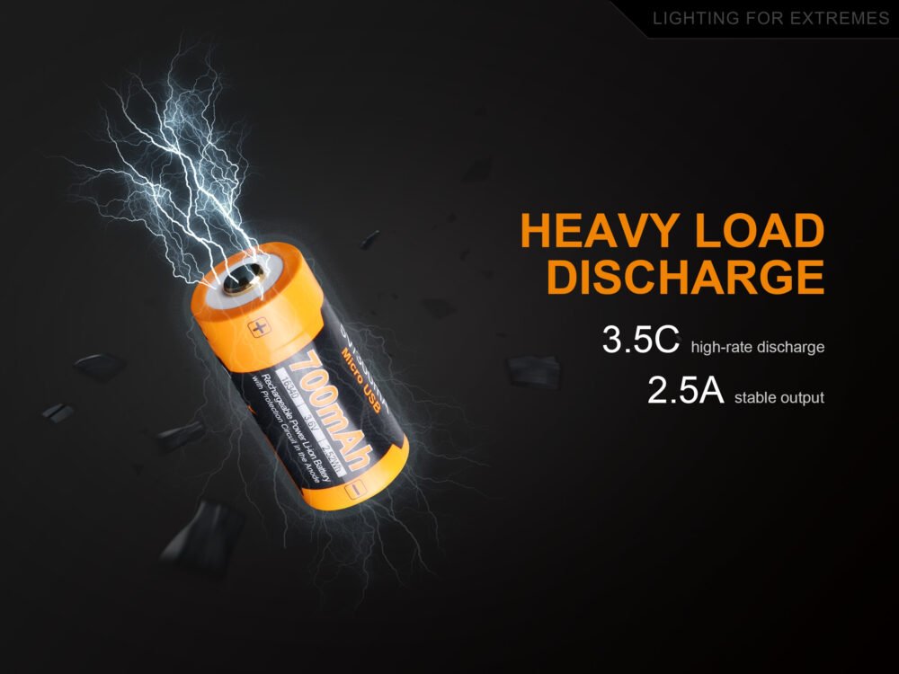 Charging battery Fenix RCR123A / 16340 High Current (Li-ion)