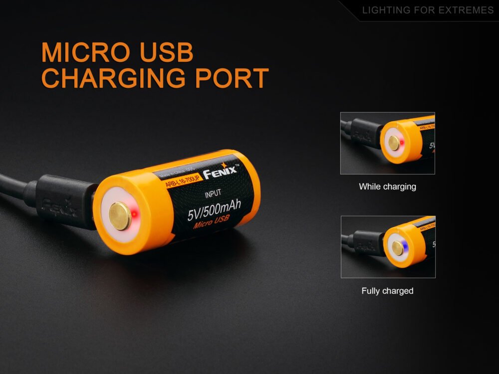 Charging battery Fenix RCR123A / 16340 High Current (Li-ion)