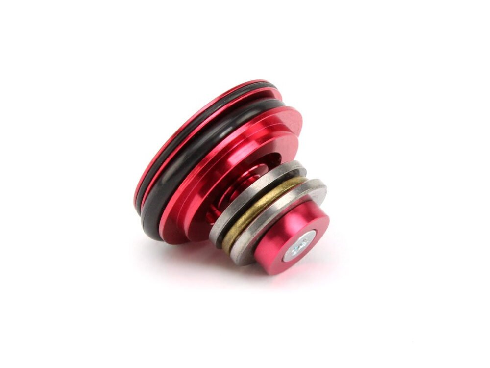 Metal flat piston head with the bearing