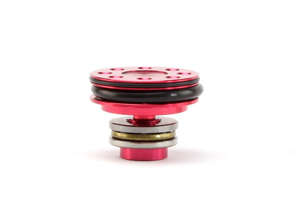 Metal flat piston head with the bearing