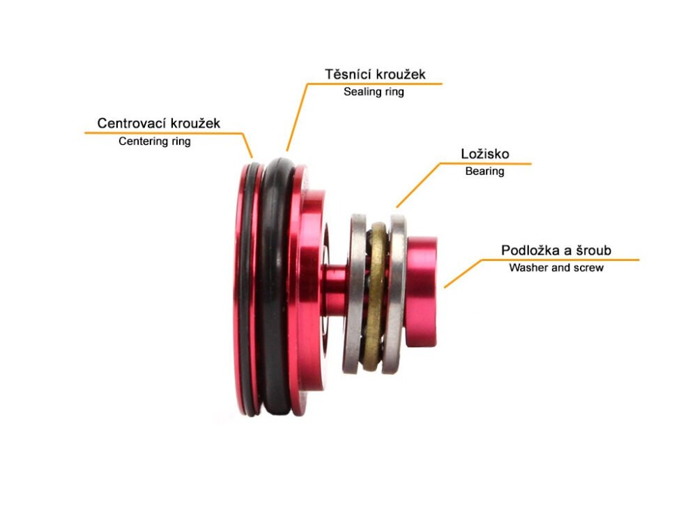 23804 Metal flat piston head with the bearing