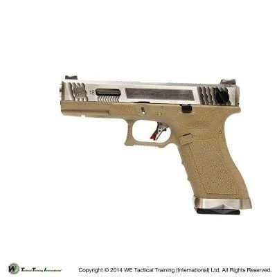 WE GBB Gas Pistol R18C Gen4 T8 Custom - Tan/Silver
