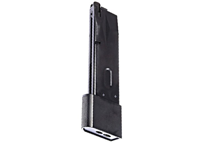 WE Gas Magazine for WE BioHazard M92 GBB, 30 BBs, Extended - Black