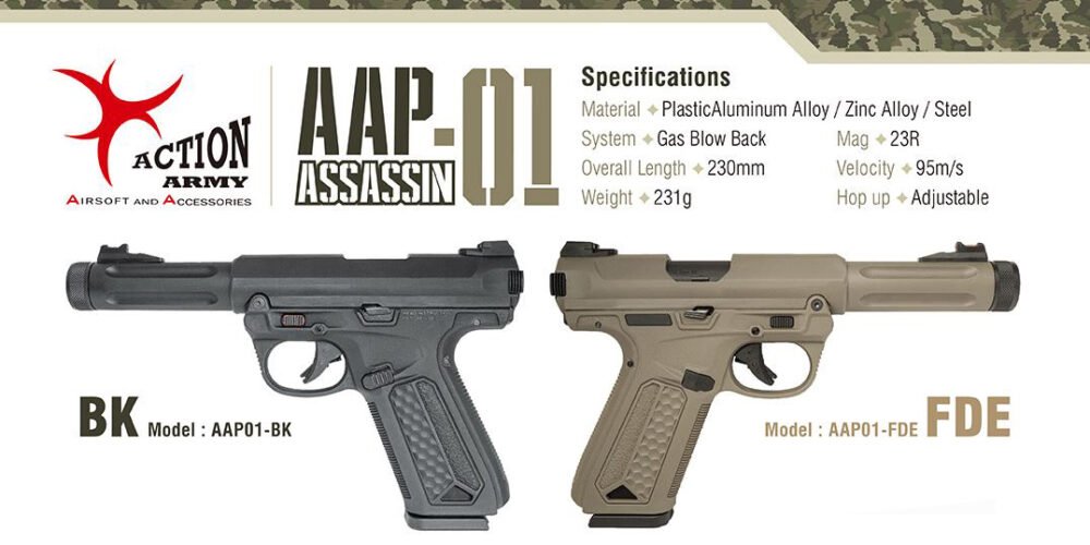 AA AAP-01 Assassin GBB Pistol - Tan