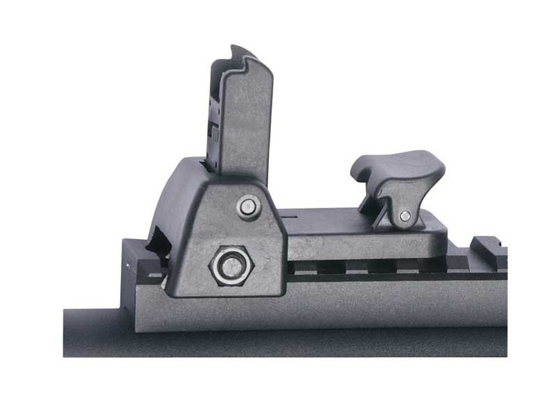 ASG Detachable Front and Rear Flip-up RIS Rail Sight - Black