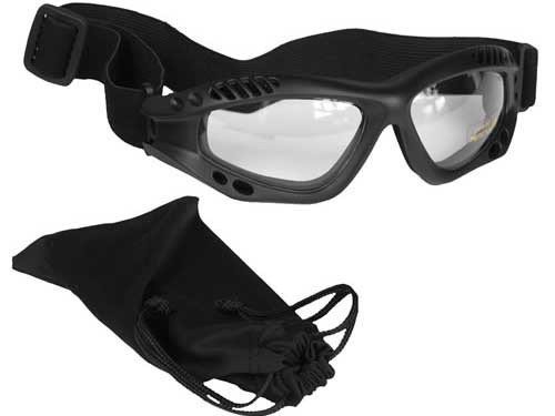 Glasses AIR COMMANDO Mil-Tec BLACK clear