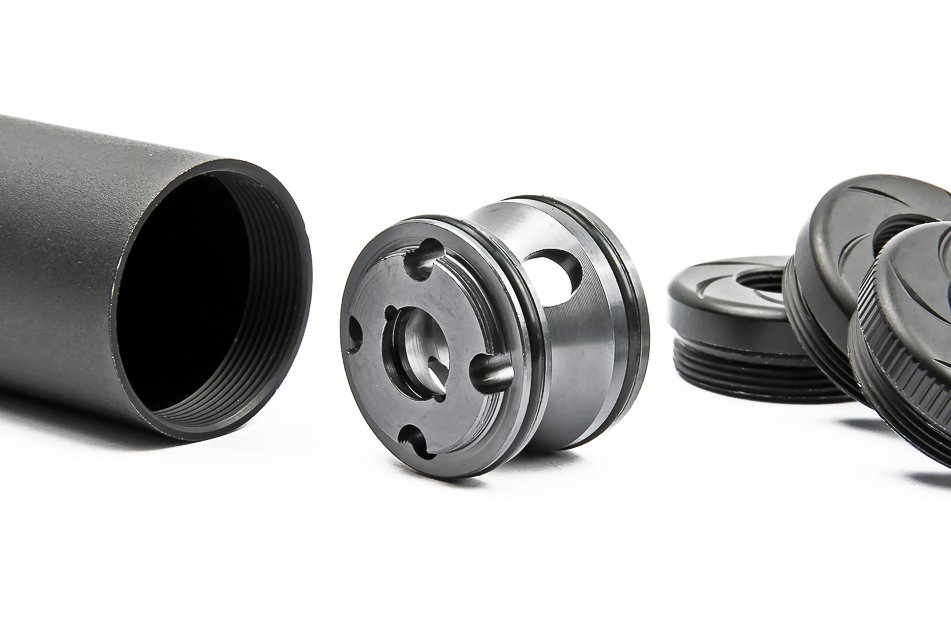 ML Aluminum Suppressor WHISPER MOCK SILENCER 135 x 30 mm, Short - Black