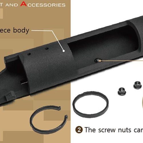 AA CNC Aluminum Bolt Housing Receiver VSR-10, Right-Handed - Black