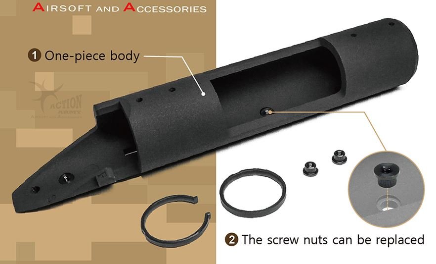 AA CNC Aluminum Bolt Housing Receiver VSR-10, Right-Handed - Black