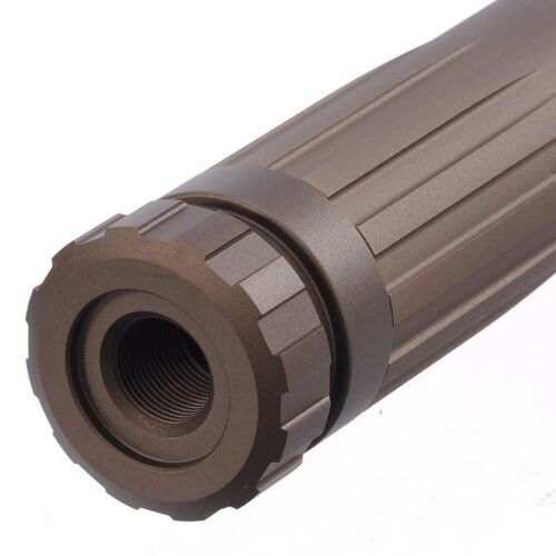 AA Aluminum Silencer AAP 169x35 mm, 14- mm CCW - Tan
