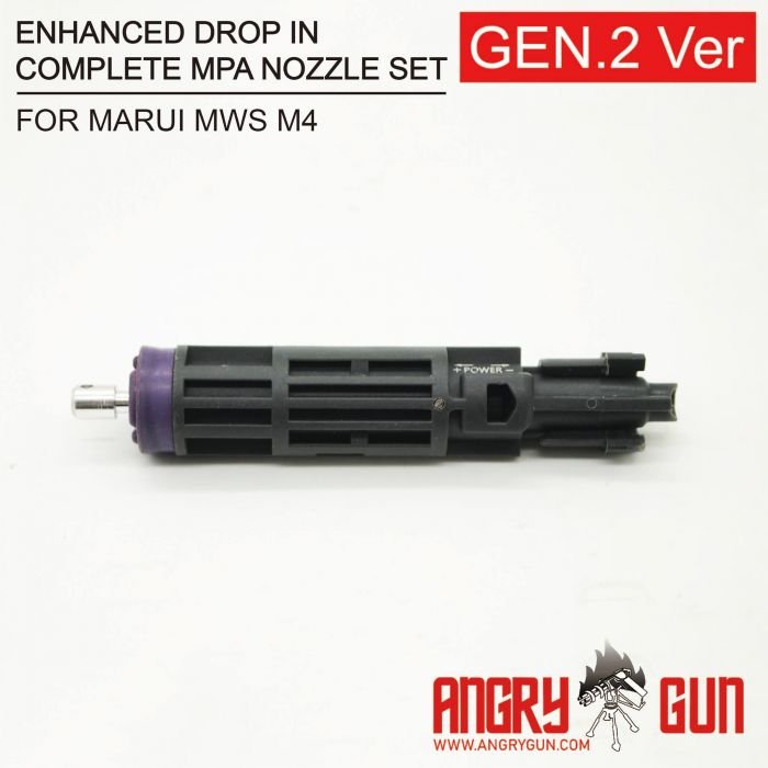 Angry Gun Enhanced Drop In Complete MPA Nozzle Set Gen 2 for Marui MWS M4 - Grey