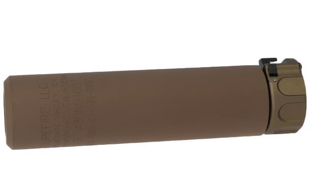 Angry Gun QD SOCOM556 Silencer (Full Markings), 14- mm (CCW) - Tan