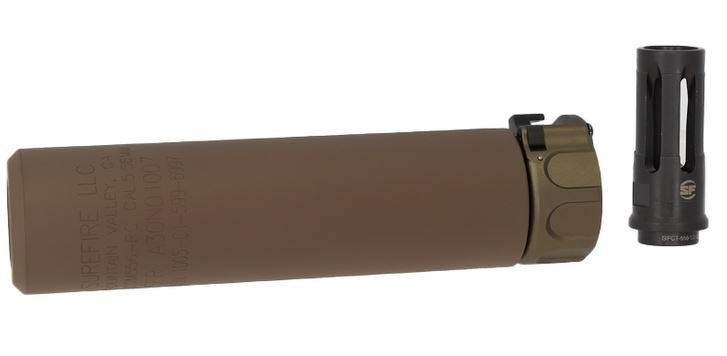 Angry Gun QD SOCOM416 Silencer (Full Markings) with Tracer unit, 14- mm (CCW) - Tan