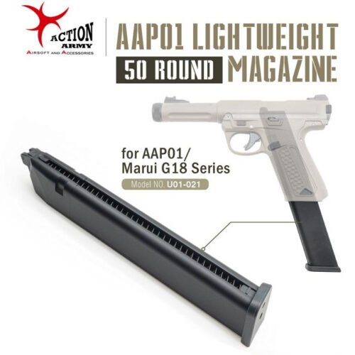 AA Long Gas Magazine for AAP-01 / G-series GBB, 50 BBs - Black