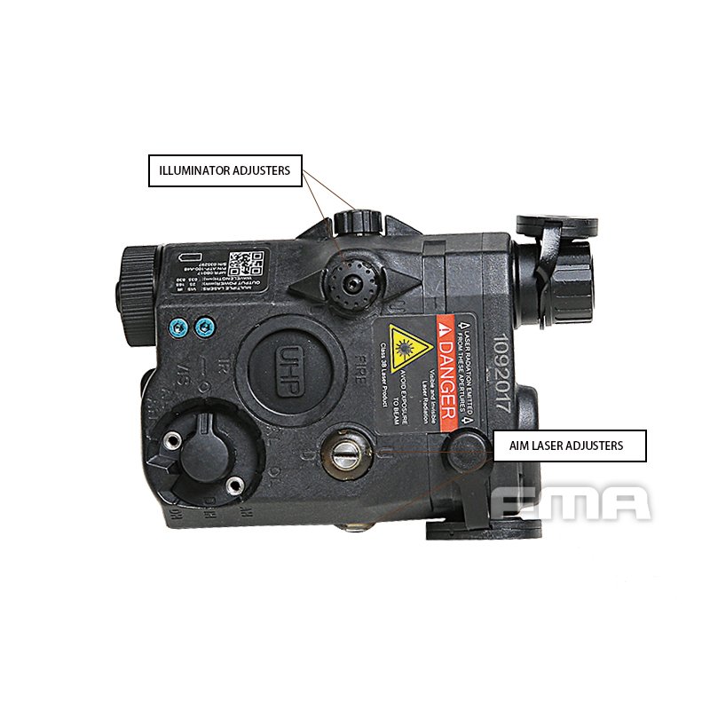 FMA AN/PEQ15 LA5-C ATPIAL Version (IR Flashlight, Red / IR Laser) - Black