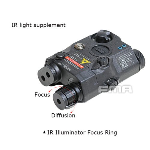 FMA AN/PEQ15 LA5-C ATPIAL Version (IR Flashlight, Red / IR Laser) - Black